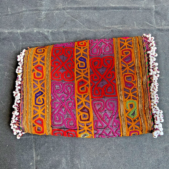 Kuchi Embroidered Pouch Wallet Central Asian Handmade Beaded Snap Multicolor - Picture 8 of 8